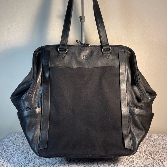Betabrand Travel Tote Convertible Purse Bag Canvas & Leather - Picture 1 of 15